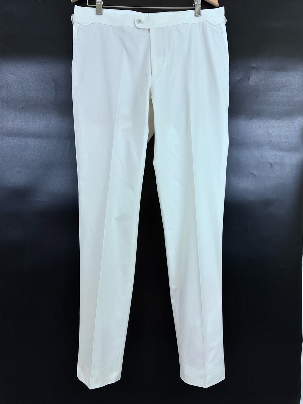 Suitsupply Soho Size 34” Waist White Cotton Dress Pants Side Adjusters
